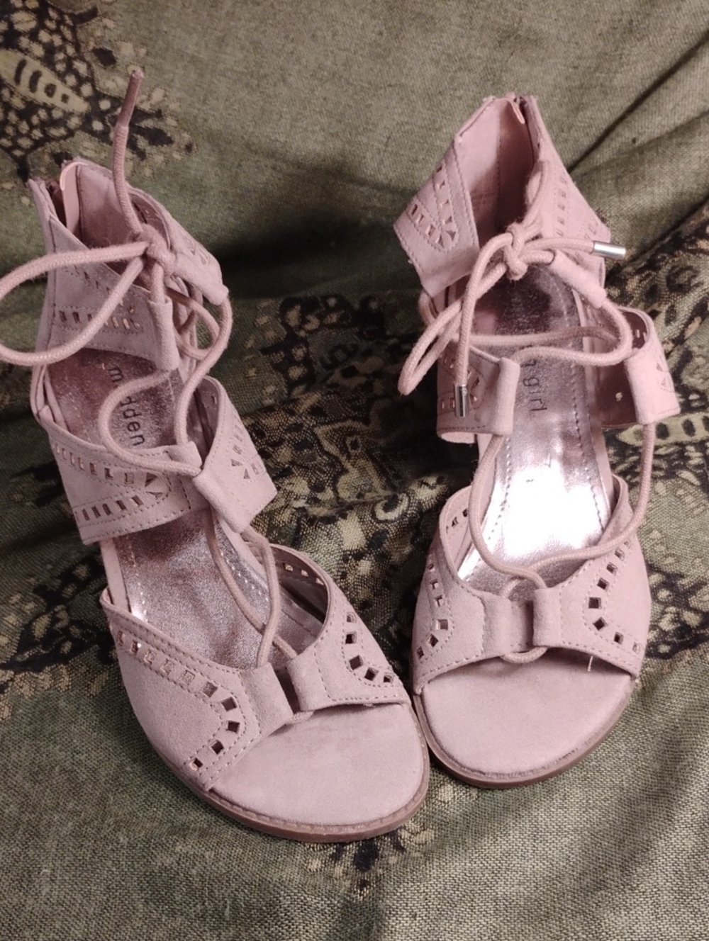 Madden Girl Lace-Up Taupe Women's Sandals